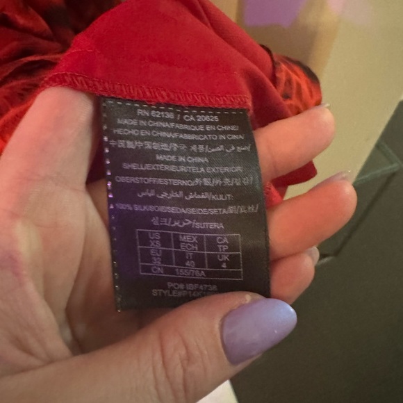 Red Animal Print One-Shoulder Top - Picture 8 of 10